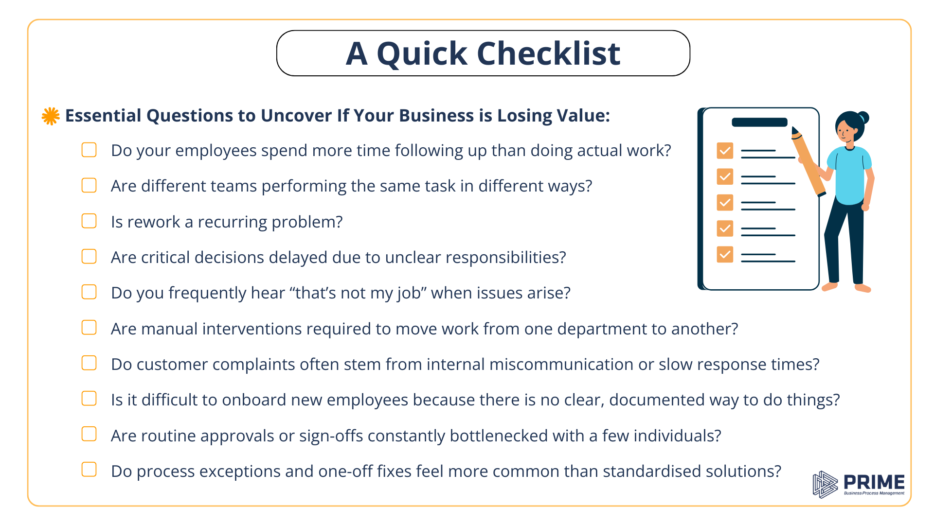 A quick checklist to assess if you are losing your business value